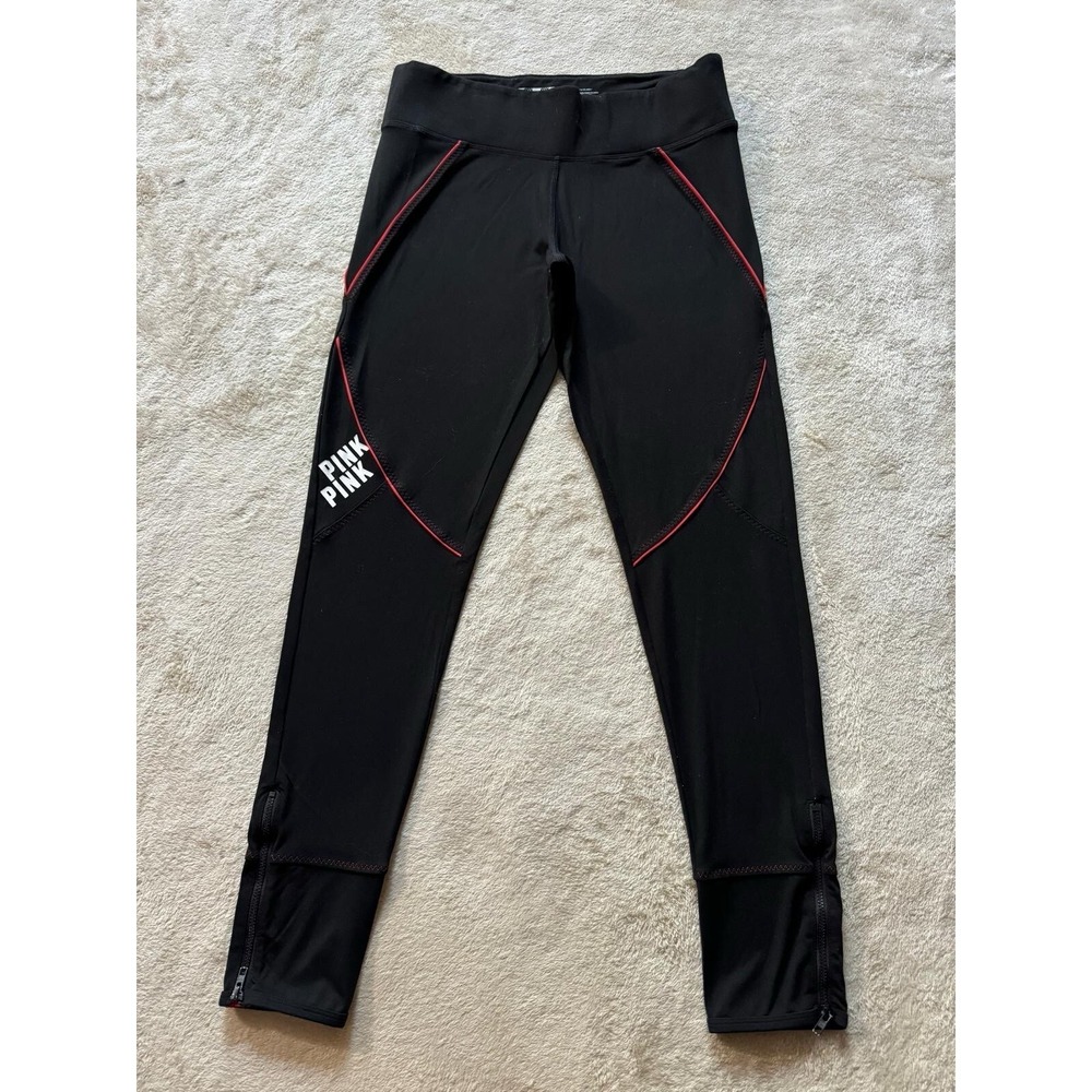VICTORIA'S‎ SECRET PINK Ultimate Yoga Leggings Pants Black Red Size M